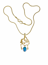 Load image into Gallery viewer, CHANDELIER NECKLACE — BLACK OPAL AND DIAMONDS