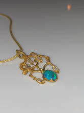 Load image into Gallery viewer, CHANDELIER NECKLACE — BLACK OPAL AND DIAMONDS