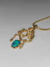 Load image into Gallery viewer, CHANDELIER NECKLACE — BLACK OPAL AND DIAMONDS