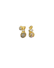 Load image into Gallery viewer, LIQUID STUD EARRINGS — OPAL AND DIAMONDS