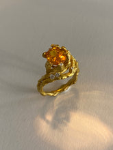 Load image into Gallery viewer, ENCHANTED FOREST RING — ORANGE SAPPHIRE AND DIAMONDS