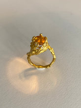 Load image into Gallery viewer, ENCHANTED FOREST RING — ORANGE SAPPHIRE AND DIAMONDS
