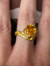 Load image into Gallery viewer, ENCHANTED FOREST RING — ORANGE SAPPHIRE AND DIAMONDS