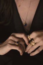 Load image into Gallery viewer, AURA RING — BLACK OPAL AND DIAMONDS