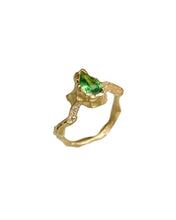 Load image into Gallery viewer, CAY RING — TSAVORITE AND DIAMONDS