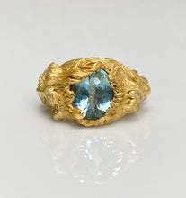 Load image into Gallery viewer, AGNETE & THE MERMAN RING — AQUAMARINE AND DIAMONDS