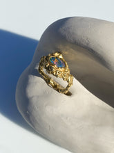 Load image into Gallery viewer, FLORID RING — BLACK OPAL AND DIAMOND