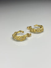 Load image into Gallery viewer, FLORID HOOP EARRINGS — DIAMONDS
