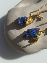 Load image into Gallery viewer, GRAPE EARRINGS — BLACK OPAL AND DIAMONDS