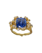 Load image into Gallery viewer, CORAL SEA RING — SAPPHIRE AND DIAMONDS
