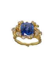 Load image into Gallery viewer, CORAL SEA RING — SAPPHIRE AND DIAMONDS