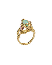 Load image into Gallery viewer, LIQUID LACE RING — OPAL, RUBY &amp; DIAMOND
