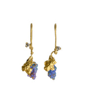 Load image into Gallery viewer, GRAPE EARRINGS — BLACK OPAL AND DIAMONDS