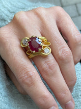 Load image into Gallery viewer, RED OAK RING — RUBY AND DIAMONDS