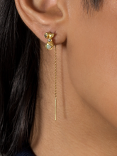 Load image into Gallery viewer, LIQUID CHAIN EARRINGS — OPAL AND DIAMONDS

