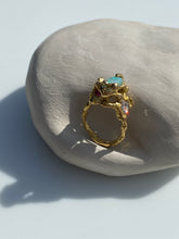 Load image into Gallery viewer, LIQUID LACE RING — OPAL, RUBY & DIAMOND