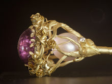 Load image into Gallery viewer, SLEEPING BEAUTY HAIRPIN — TOURMALINE AND DIAMONDS