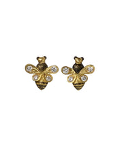 Load image into Gallery viewer, BEE STUD EARRINGS — DIAMONDS