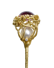 Load image into Gallery viewer, SLEEPING BEAUTY HAIRPIN — TOURMALINE AND DIAMONDS