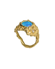 Load image into Gallery viewer, FLORID RING — CRYSTAL OPAL AND DIAMOND