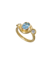 Load image into Gallery viewer, FLOE RING — AQUAMARINE AND DIAMONDS