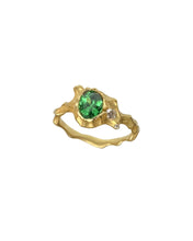 Load image into Gallery viewer, BLISS RING — TSAVORITE AND DIAMONDS