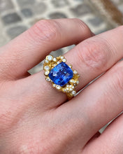 Load image into Gallery viewer, CORAL SEA RING — SAPPHIRE AND DIAMONDS