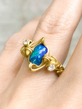 Load image into Gallery viewer, MONET’S GARDEN RING — BLACK OPAL AND DIAMONDS