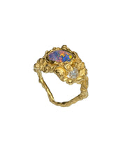 Load image into Gallery viewer, FLORID RING — BLACK OPAL AND DIAMOND