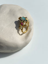 Load image into Gallery viewer, LIQUID LACE RING — OPAL, RUBY &amp; DIAMOND
