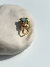 Load image into Gallery viewer, LIQUID LACE RING — OPAL, RUBY & DIAMOND