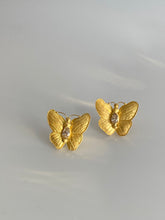 Load image into Gallery viewer, BUTTERFLY STUD EARRINGS — 0.14CT NAVETTE DIAMONDS
