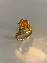 Load image into Gallery viewer, ENCHANTED FOREST RING — ORANGE SAPPHIRE AND DIAMONDS
