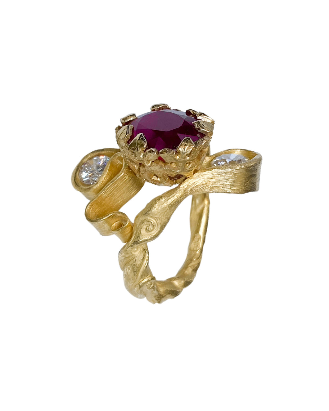 RED OAK RING — RUBY AND DIAMONDS