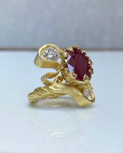 Load image into Gallery viewer, RED OAK RING — RUBY AND DIAMONDS
