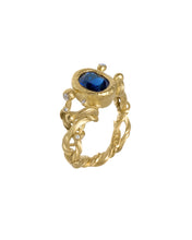 Load image into Gallery viewer, DIANA RING — SAPPHIRE AND DIAMONDS
